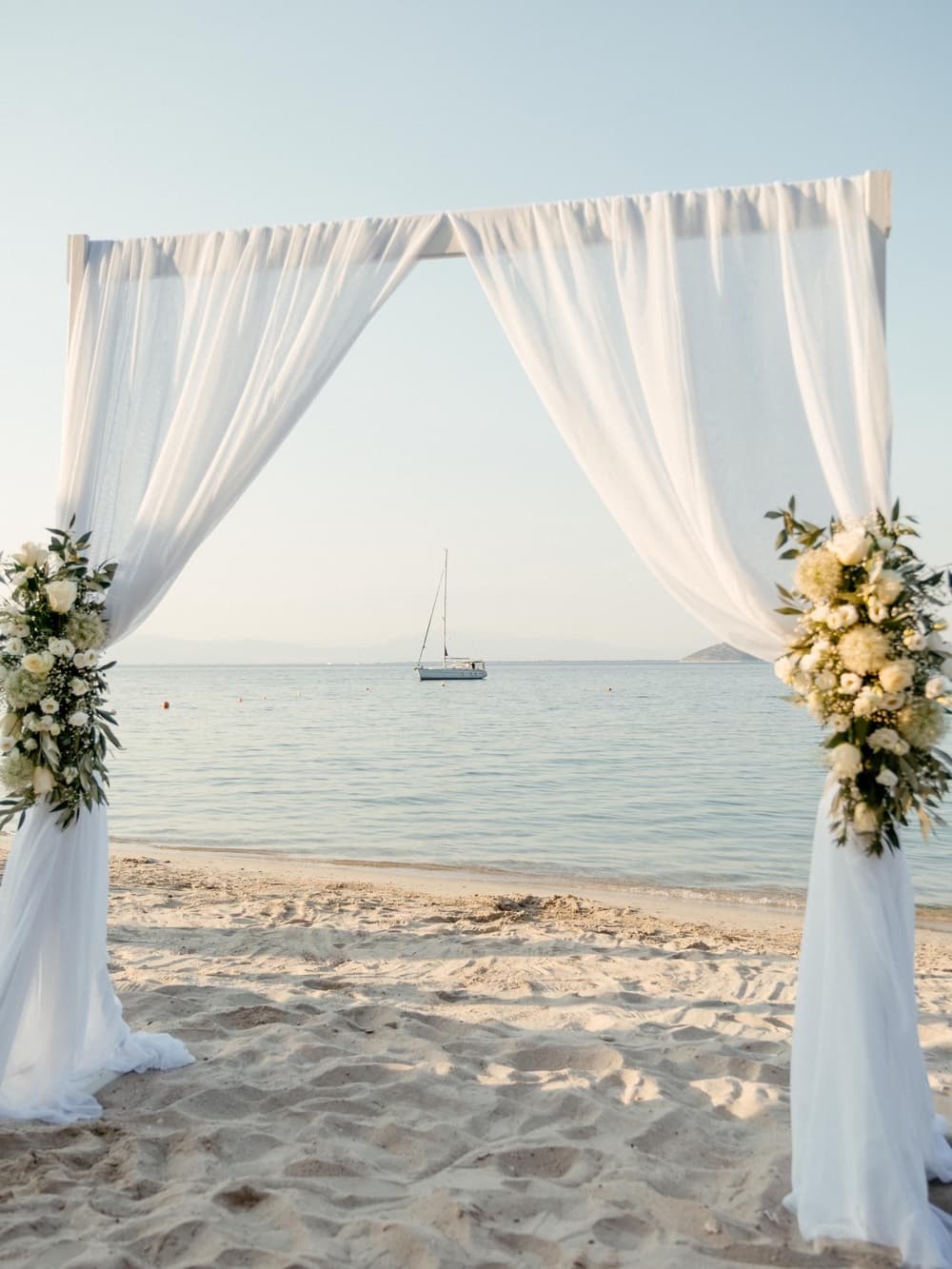 Wedding arch on a beach in Thassos